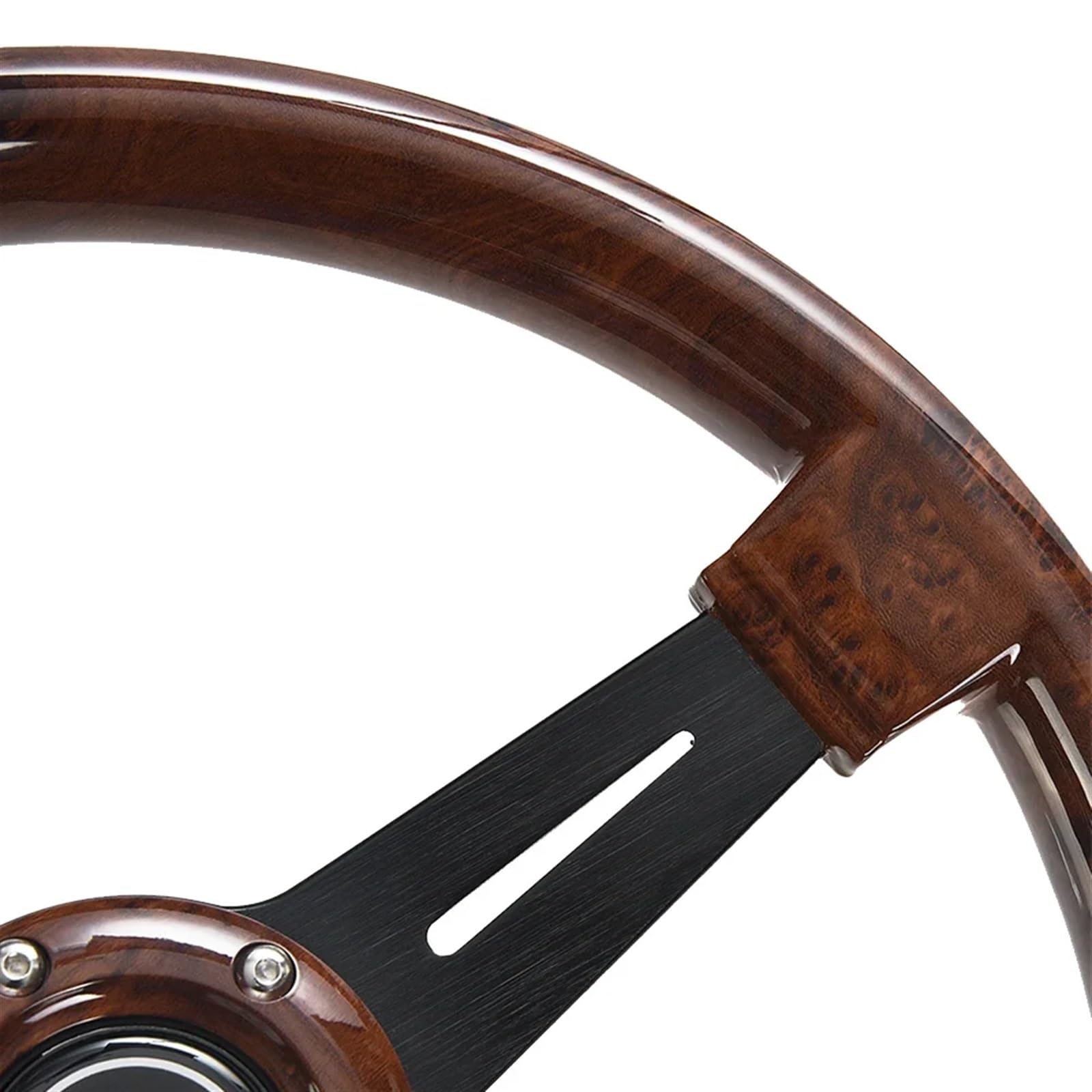 Universal Rennlenkrad 14 Zoll Holzmaserung Racing Lenkrad 350mm Retro Tiefe Mais Driften Sport Lenkräder Universal(A)