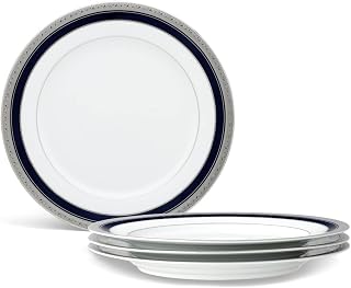 Noritake Crestwood Cobalt Platinum Set of 4 Dinner Plates, 10-1/2"