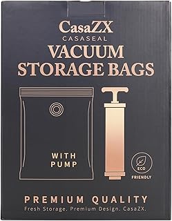 Vacuum Storage Bags 12 Pack With Hand Pump – Space Saver Compression Bags, Airtight Double-Zip & Triple Valve, Reusable, Lavender Freshness, Bedding, Travel (S/M/L/Jumbo) (With Pump)