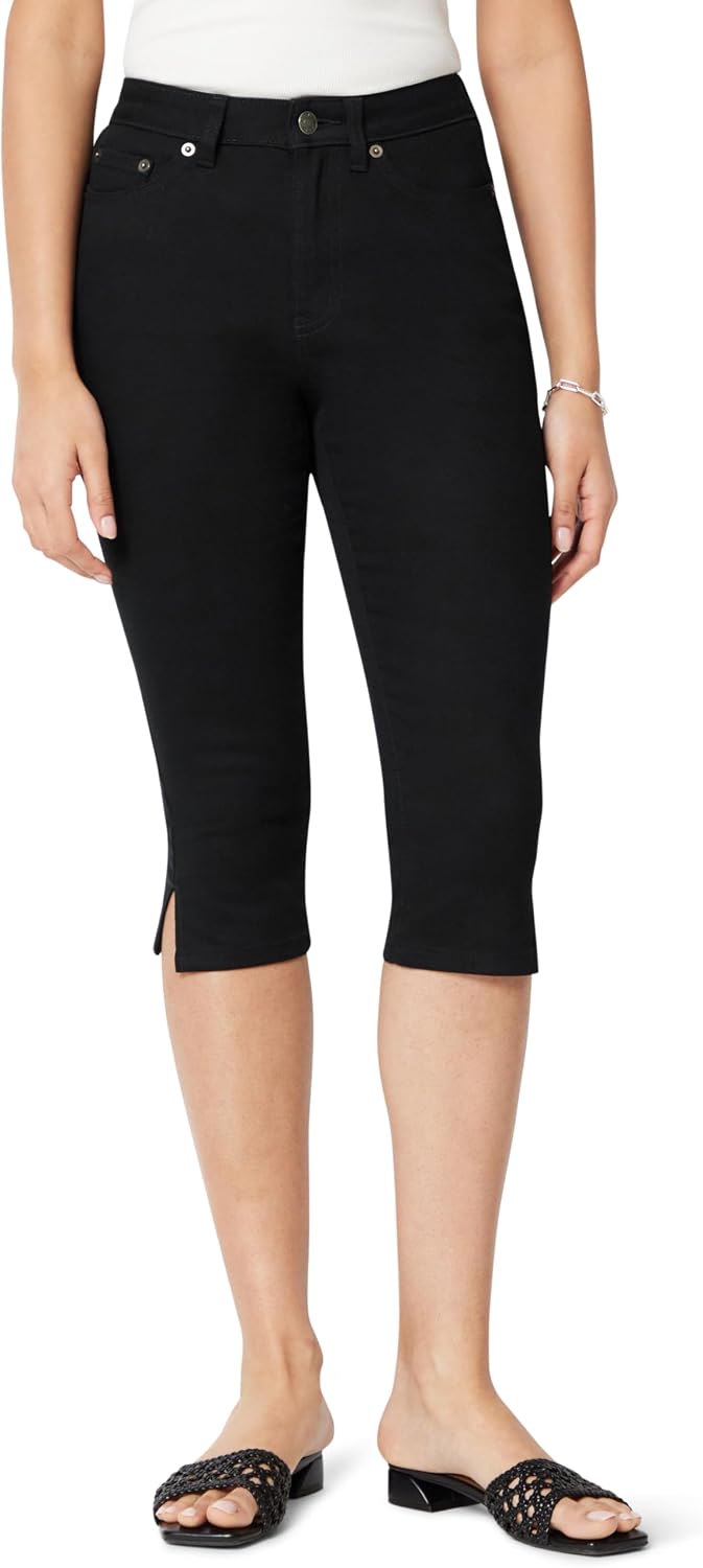 Amazon Essentials Women's High-Rise Slim Fit Capris Denim Pedal Pusher Jean