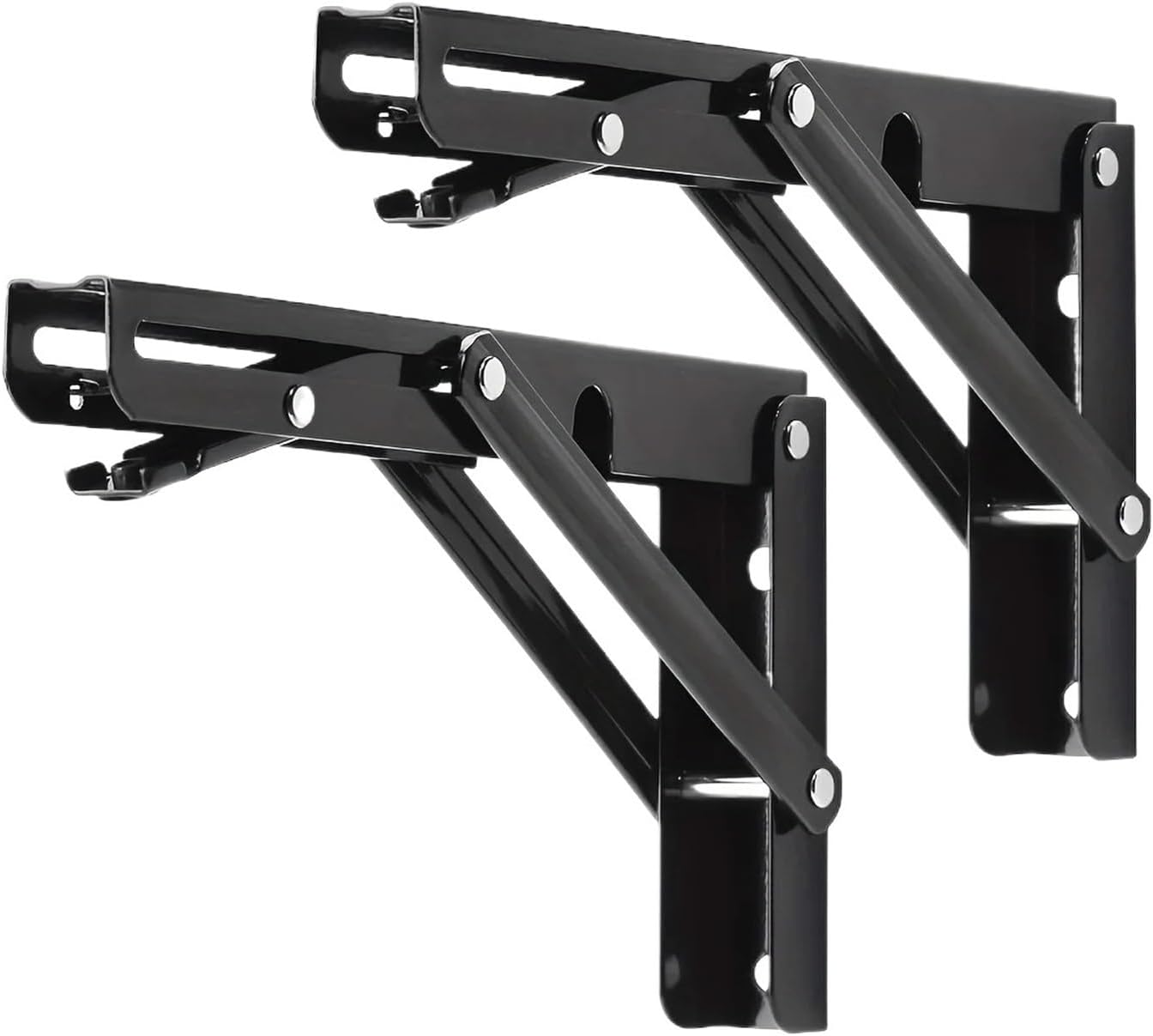 2Pcs Sturdy Folding Shelf Brackets - Heavy Duty Triangle Table Bench , Wall Mou(20x11cm)