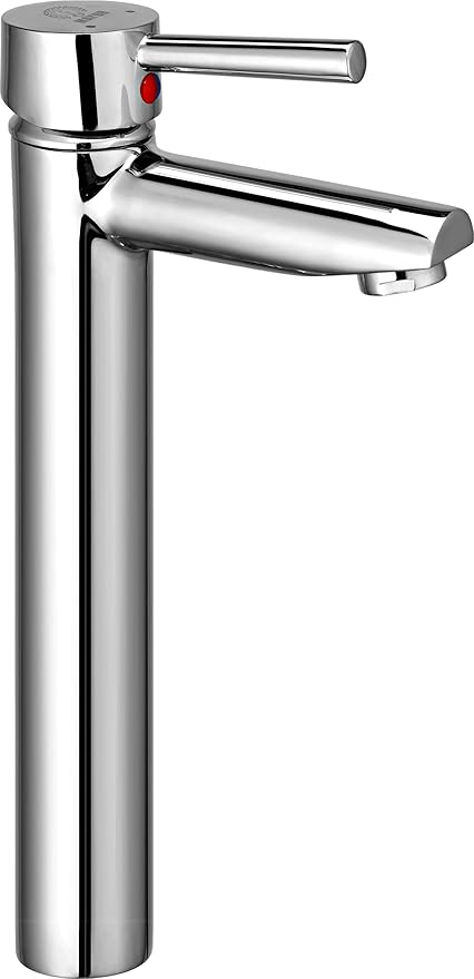 MAYUR CICH, Brass Extended Single Lever Wash Basin Mixer Tap with 450 mm Long Braided Hoses for Hot and Cold Water (FLARE-5113)