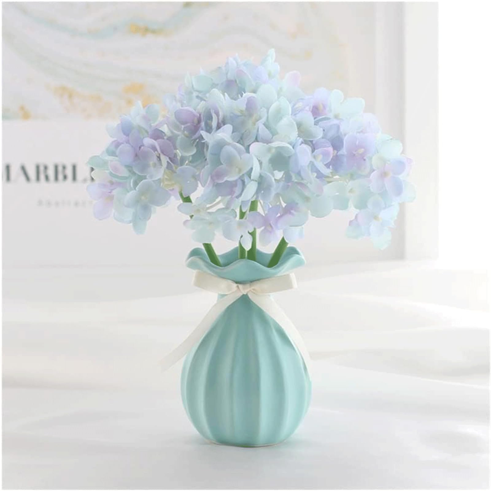 XDLEDMKIZ Bouquets Hydrangea Flowers Fake Flowers Artificial Flowers Floral Arrangement for Wedding Centerpieces Table Decorations