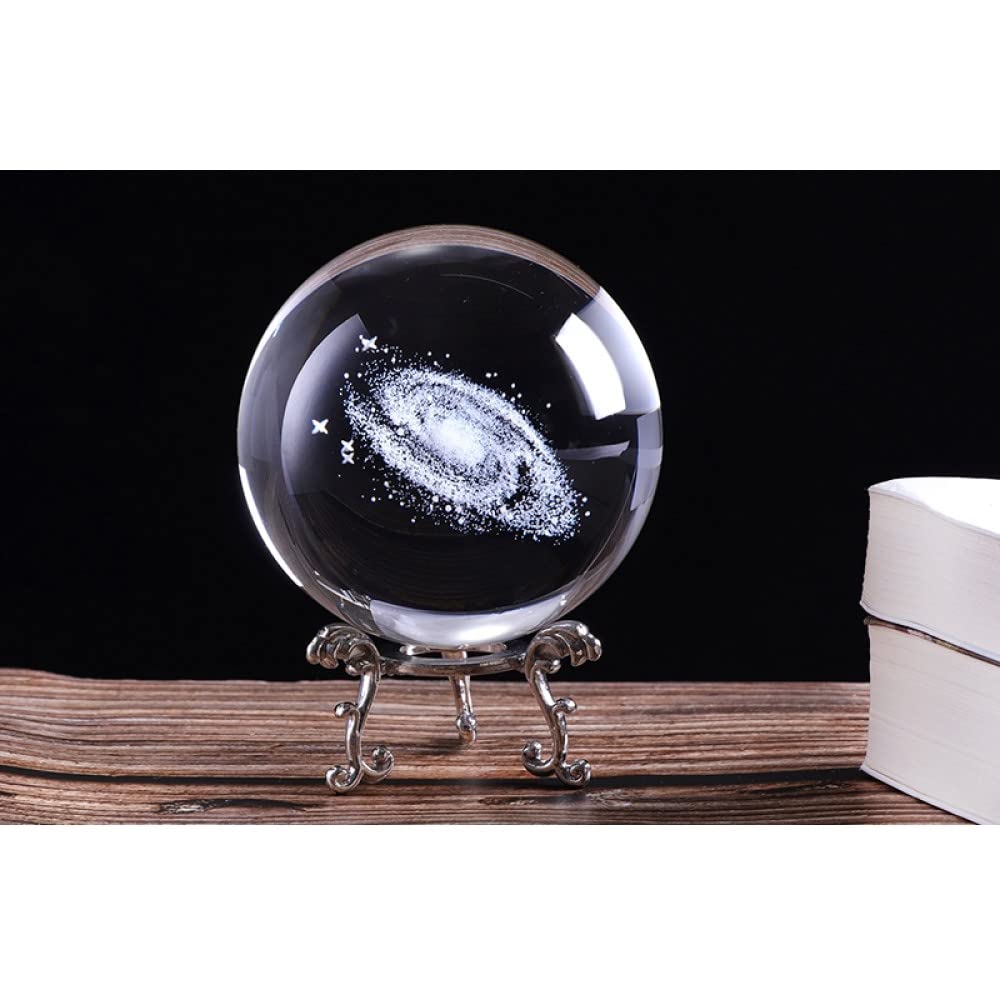 6Cm średnica Globe Galaxy miniatury kryształowa kula 3D grawerowane szkło kwarcowe kula kula akcesoria do dekoracji domu prezenty, jasne, XL