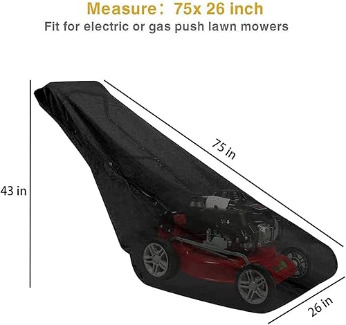 Miniatura 2 de Ailelan Cubierta para cortacésped 420D – Cubierta de cortacésped para exteriores, impermeable, resistente, con bolsa de almacenamiento y cordón, 75