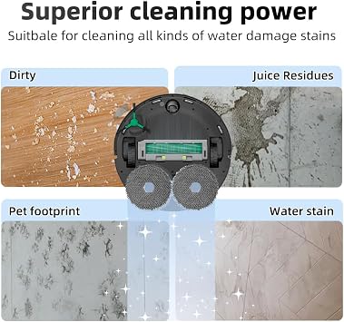 iRobot Roomba Plus 405コンボ/505コンボロボット掃除機用モップパッド8個パック、スピンクリーニングパッド交換部品アクセサリーセット。