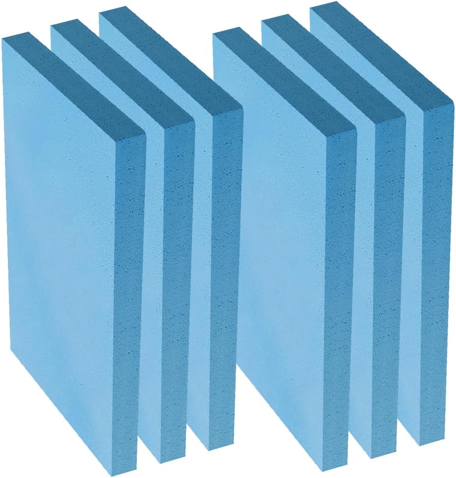 Pack of 6 Foam Panels Hard Foam 40 x 30 x 2 cm DIY Craft Plate Set Hard Foam Board for Landscape Modelling Building Diorama Base Craft Plate Styrofoam Blue