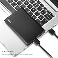 Vista 4 de Disco duro externo portátil ultradelgado de 320 GB, USB 3.0, almacenamiento HDD compatible con PC, computadora de escritorio, laptop, MacBook