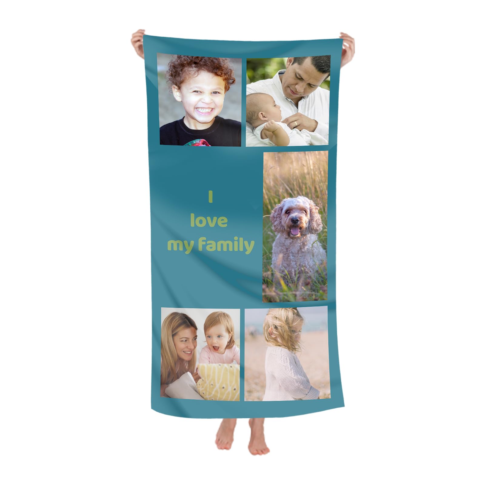 Naispanda Personalised Photo Beach Towel Personalized Microfiber Beach Towel Custom Quick Dry Microfiber Bath Towel Personalized Bath Towels for Fitness Swimming Camping Seaside - 160 * 80 cm