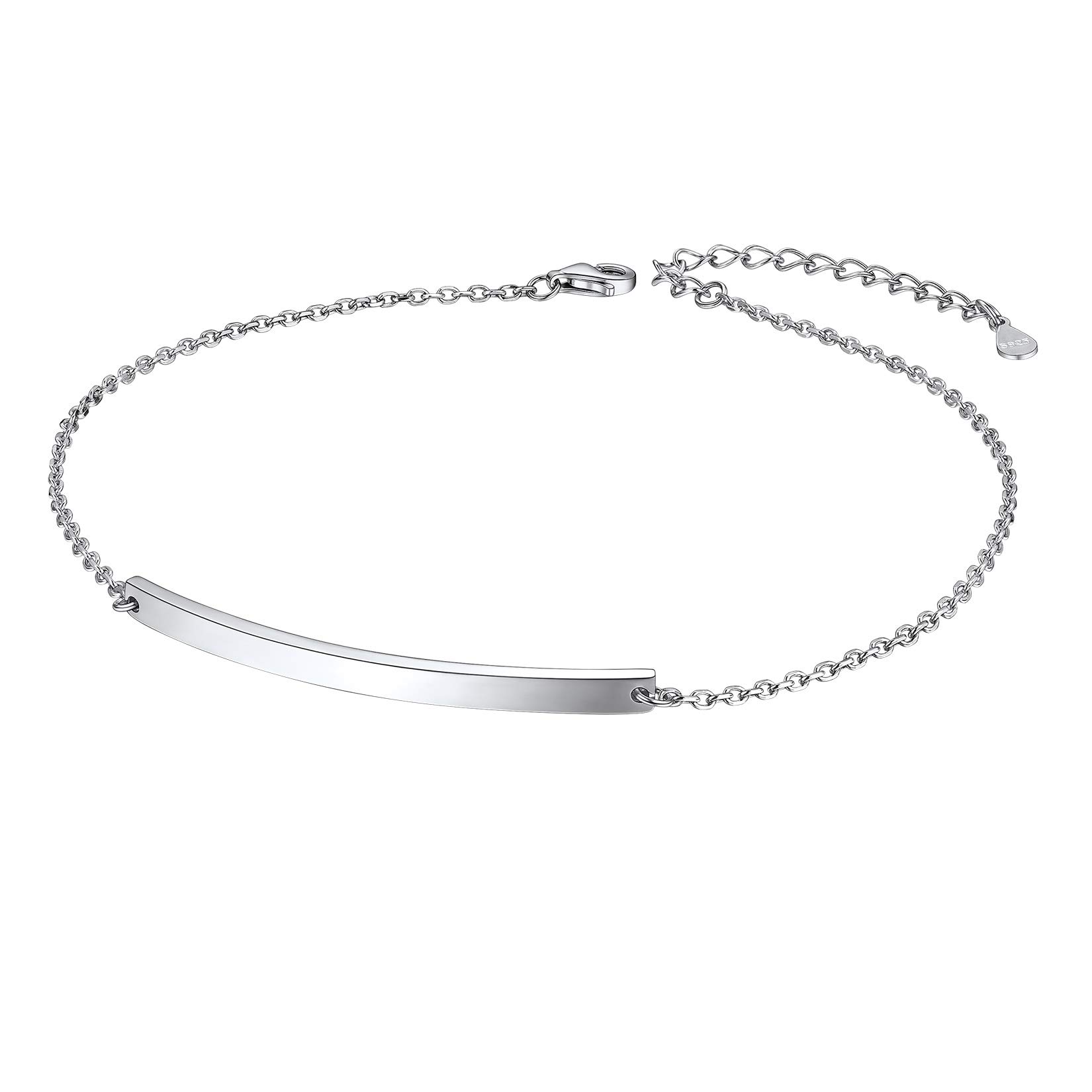 ChainsPro Womens S925 Sterling Silver Adjustable Anklet, Heart/Moon/Handcuff Ankle Bracelet,Summer Foot Jewelry, Stainless Steel/Gold Plated(Send Gift Box)