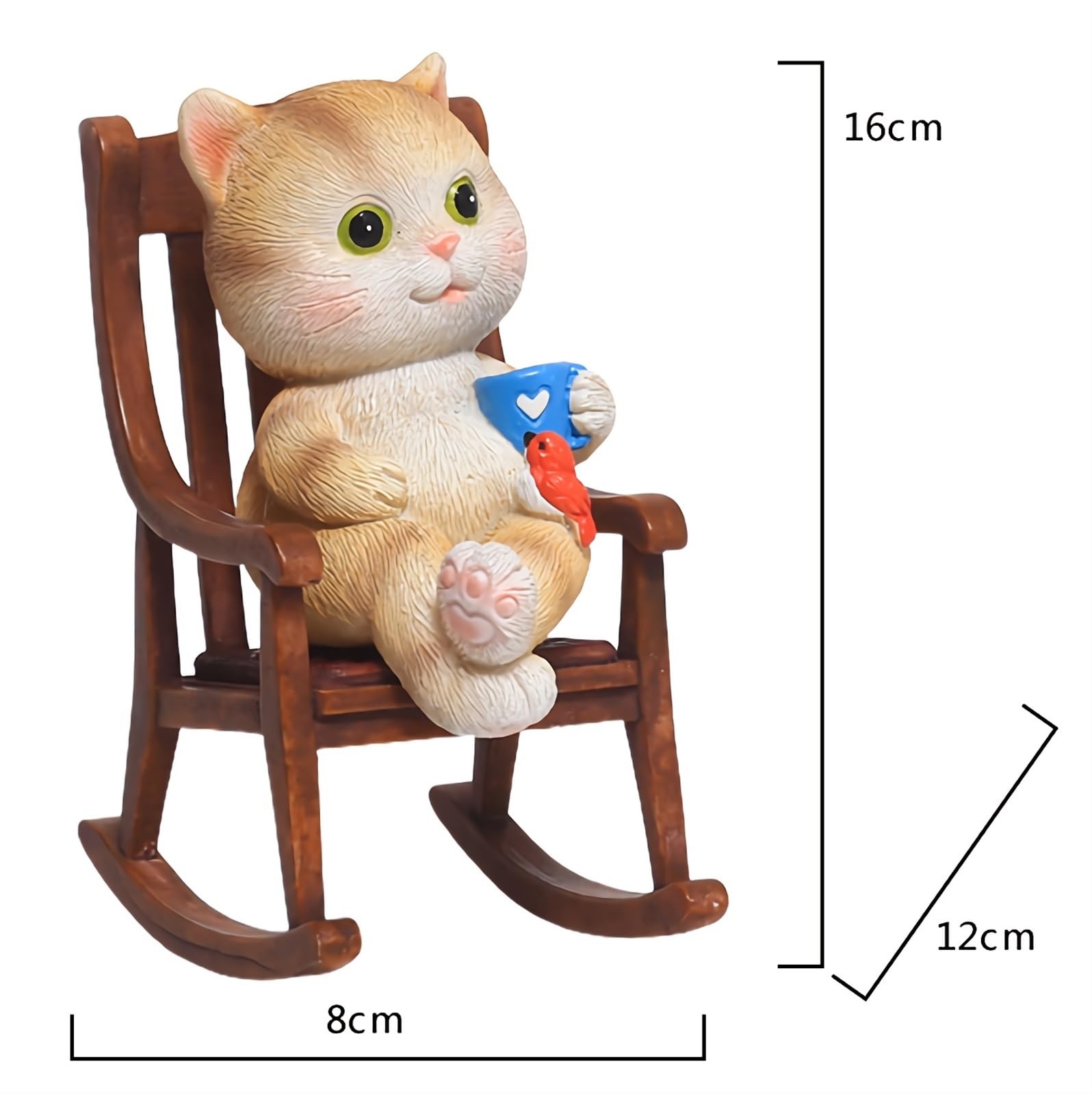 Figurka Kota Z Żywicy, Relaksująca Rzeźba Kociaka, Miniaturowa Figurka Do Ogrodu, Dekoracja Domu Lub Prezent Dla Miłośników Kotów