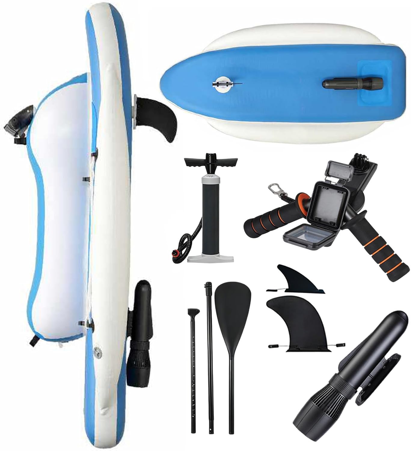 Professional Underwater Scooter & Inflatable Jet Ski – 3 Ways to Play: Kayak/Motorboat/Diving Propulsion, Brushless Motor & 200 kg Capacity, for Snorkeling/Fishing/Holidays 700W