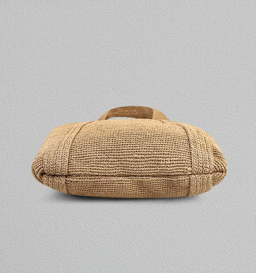 Bolso tote grande de tejido de paja para mujer miniatura 5