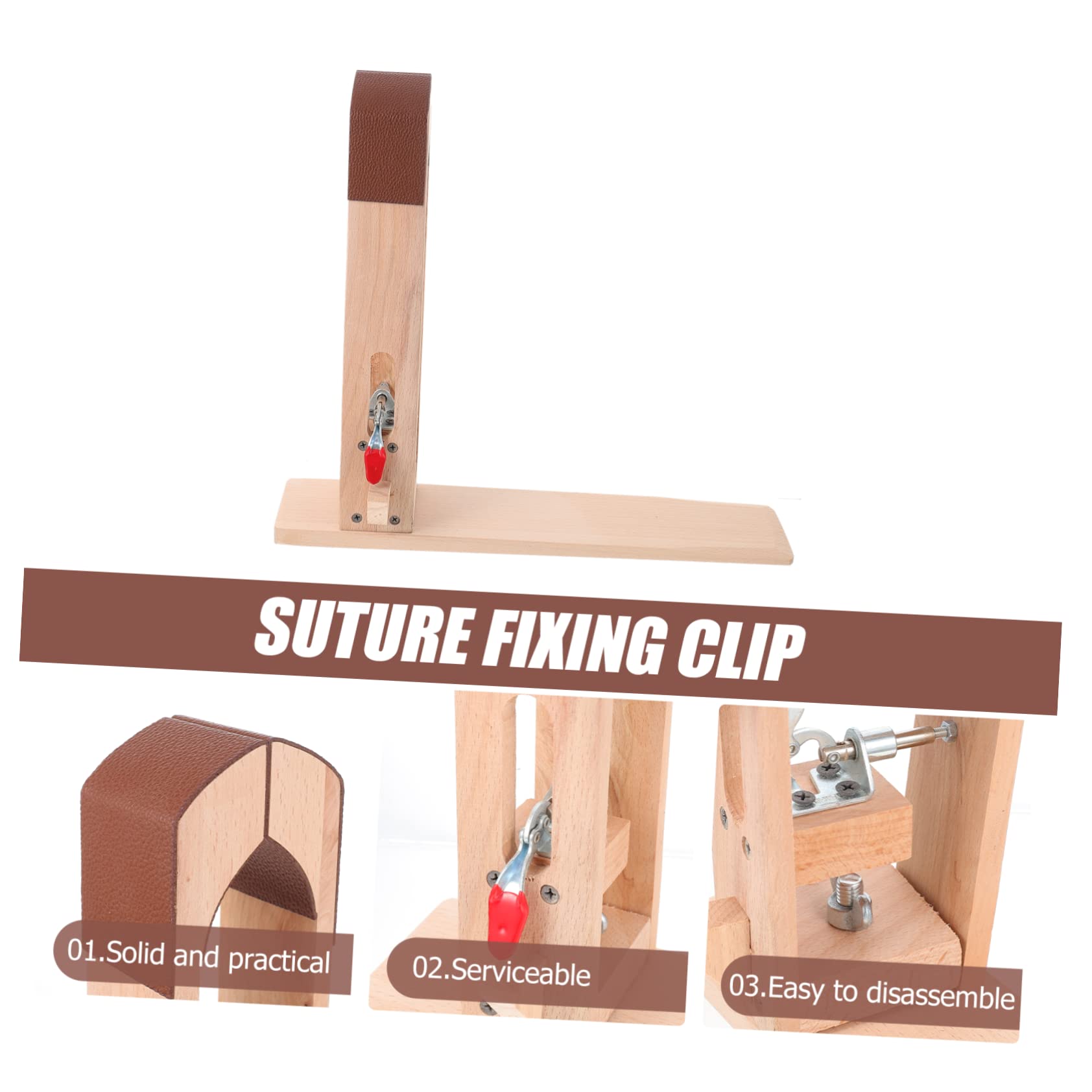 NUOBESTY Pinza de Madera para Costura Artesanal de Cuero, 1 Juego