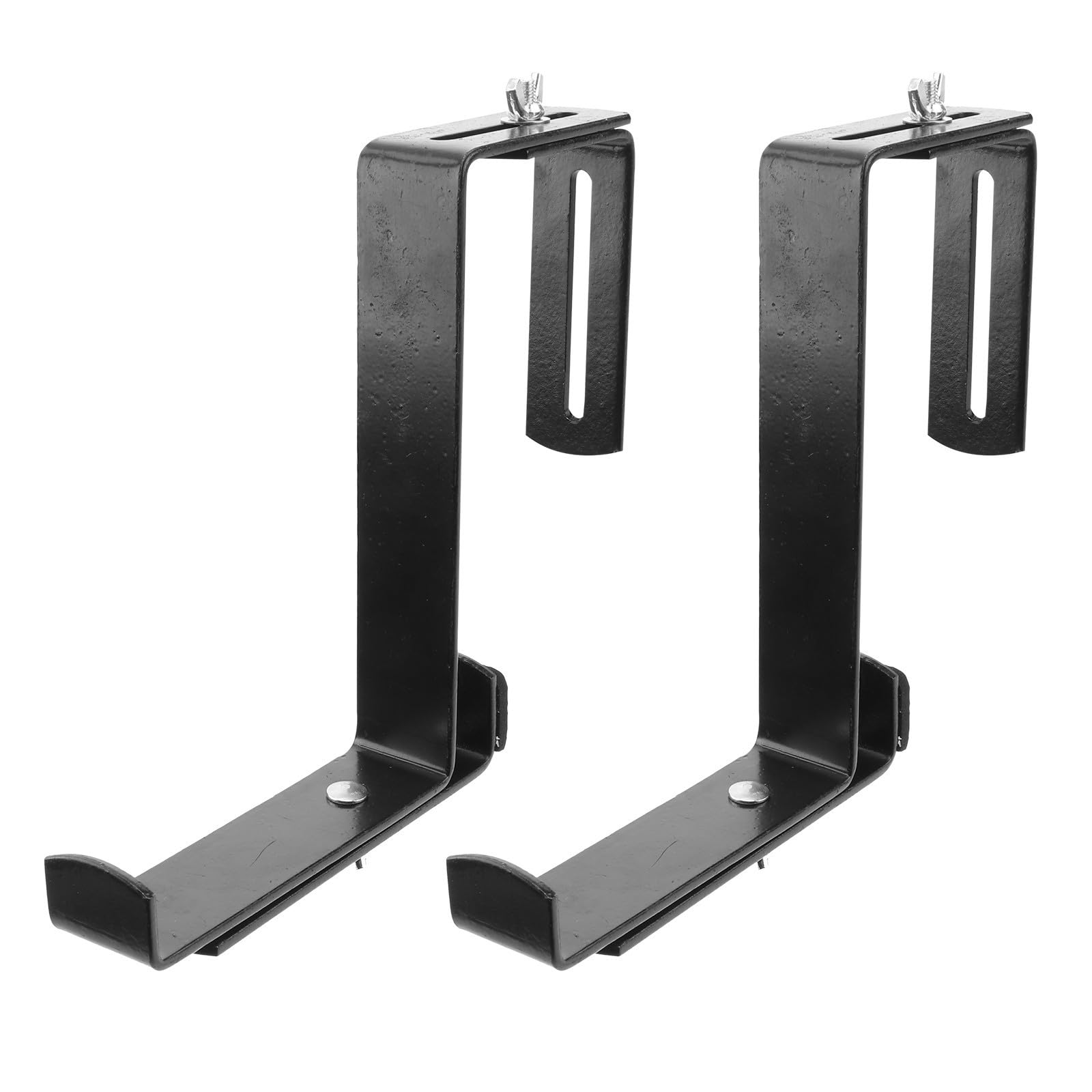 Soporte para maceta de balcón Mikikit de hierro negro con ganchos ajustables para jardín y salón