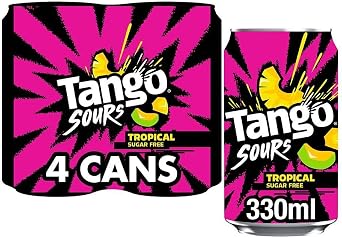 Tango Sours Tropical Sugar Free 330ml Can (Pack of 4)