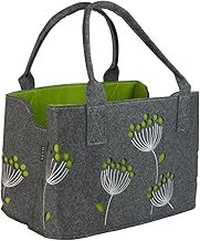 GILDE Felt Bag Dill Blossom, 41 cm, Shopping Bag/Wooden Bag/Beach Bag - Tear-Resistant and Carries a Lot of Weight - Safely Cushions Your Shopping and Has Plenty of Storage Space (Dark Grey), gray