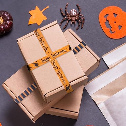 Miniatura 4 de Cintas de Halloween de 12 yardas, cintas de grogrén impresas con calabaza de Halloween de 34 pulgadas de ancho, cintas de grogrén de satén de otoño