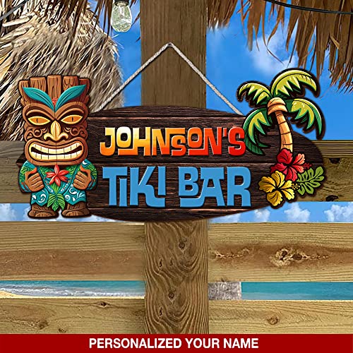 N Namesiss All Over Printed, Personalized Tiki Bar Signs, Tiki Bar Sign, Tiki Huts Decor, Tiki Lounge, Tiki Huts, 8",12",18" Wood Sign, House Warming Gifts, Gift For Friend, Gift For Dad, Gift For Him #TOP2