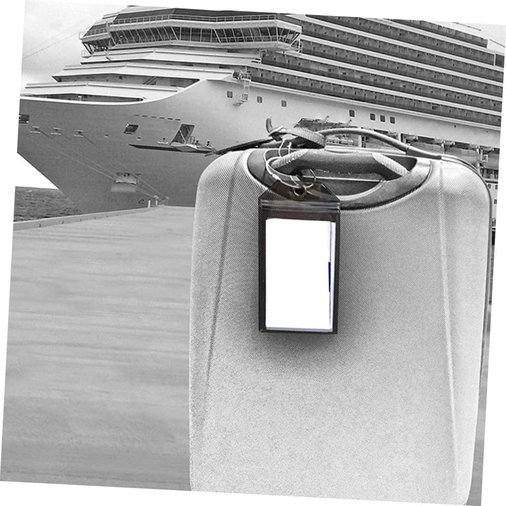 LIFKOME 5 Series Llavero De Acero Inoxidable Etiquetas Colgantes De Equipaje De Viaje Etiqueta Colgante De Bolsa Transparent De Polivinilo 4 Piezas X 5