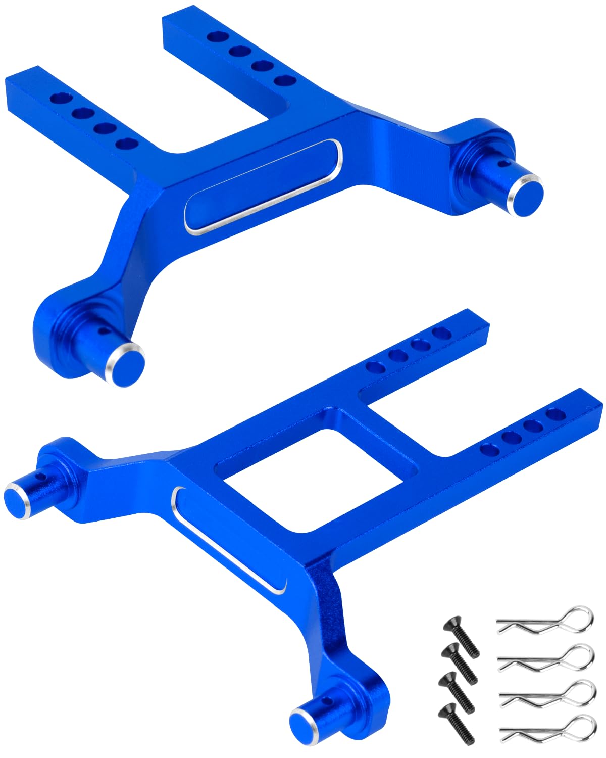 RCarmubWowRC Body Mount Upgrades Part for 1/18 LaTrax Teton,LaTrax Desert Prerunner,Aluminium Front Rear Body Mounts Posts,Replace #7615,Navy Blue