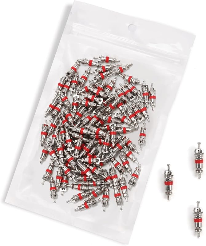100Pcs Schrader Tire Valve Cores | Valve stem core replacement for cars, RVs, ATVs, motorcycles, bicycles and air conditioning systems