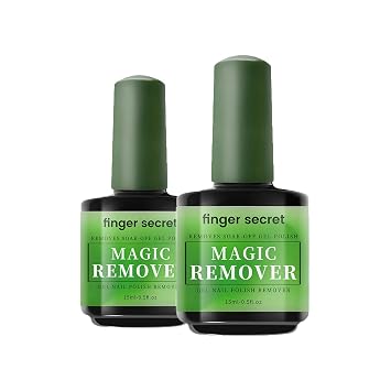Gel Nail Polish Remover 2pcs-Professional Gel Nail Polish Remover for Nails, Quickly Remove Nail Polish in 2-5 Minutes, Magic Soak Off Gel Polish