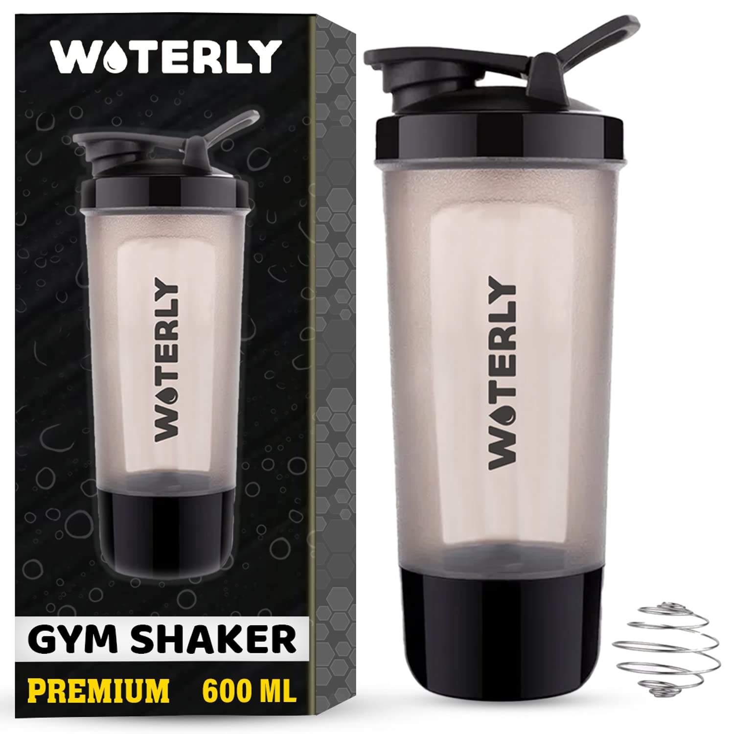 WOTERLY Gym Protein Shaker Bottle with Ball, Extra Storage for Protein Powder & Nuts, Pre & Post Workout Shakers for Men & Women, BPA Free Material with 100% Leakproof (600ml, Blue) (B0C2VY8LYN) Amazon Price History, Amazon Price Tracker
