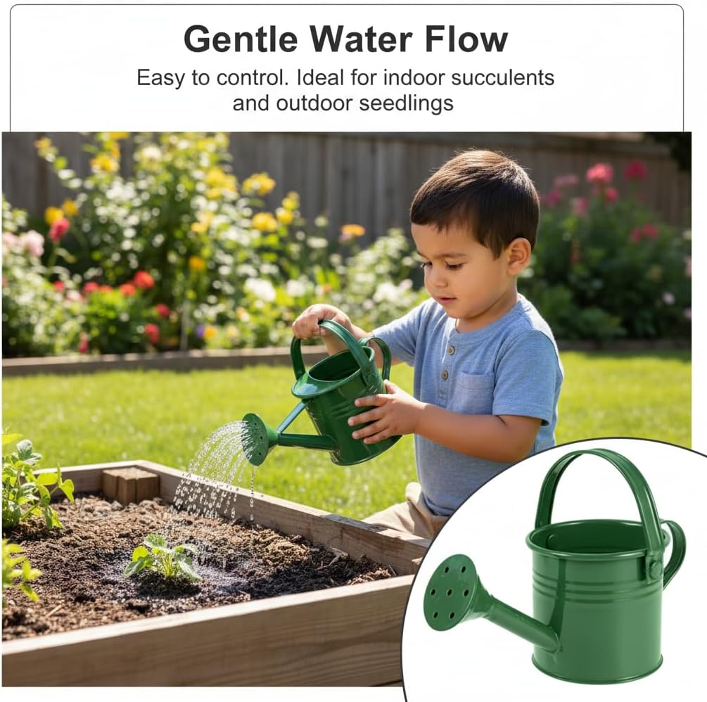 Veemoon Small Kids Watering Can, 6pcs Lightweight Metal Watering Can for Indoor Plants - Portable Water Supplies for Toddler Bonsai Plant Gardening Indoor and Outdoor (6 Colors)