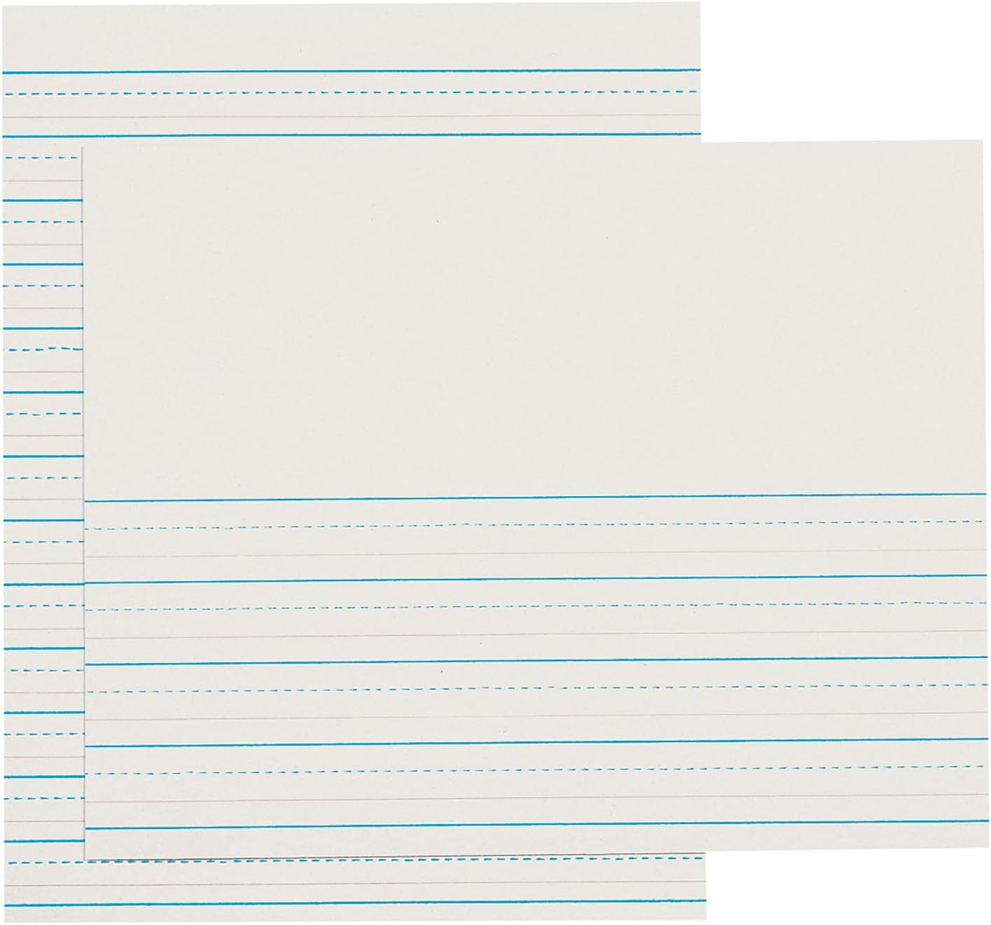 PACON® Newsprint Handwriting Paper, Skip-A-Line, Grades 2-3, 1/2" x 1/4" x 1/4" Ruled Short, 8-1/2" x 11", 500 Sheets Per Pack, 3 Packs