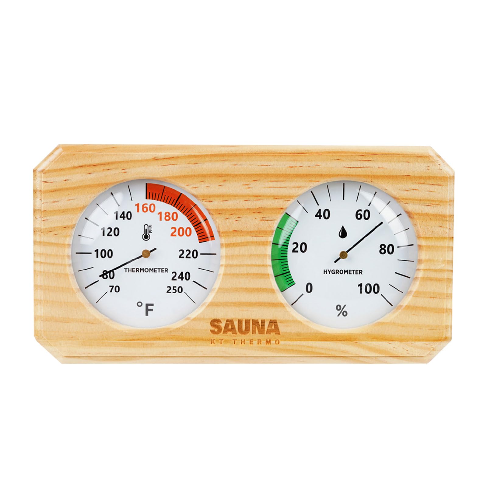 Premium Wooden Sauna Room Hygrometer with High Temperature Humidness Display Suitable for Bath Mechanical Steambath Thermometers