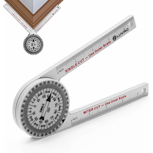 Miter Saw Protractor, Professional Miter Angle Finder for Woodworking Replaces the Model #505P-7 Miter Protractor Angle Finder with Measuring Rulers for Carpentry, Crown Molding Tool, Baseboard