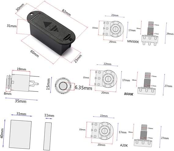 ibasenice Bass Guitar Tone Control Wiring Harness Volume Tone Pots Harness for Band Equalizer Guitar Bass Accessories