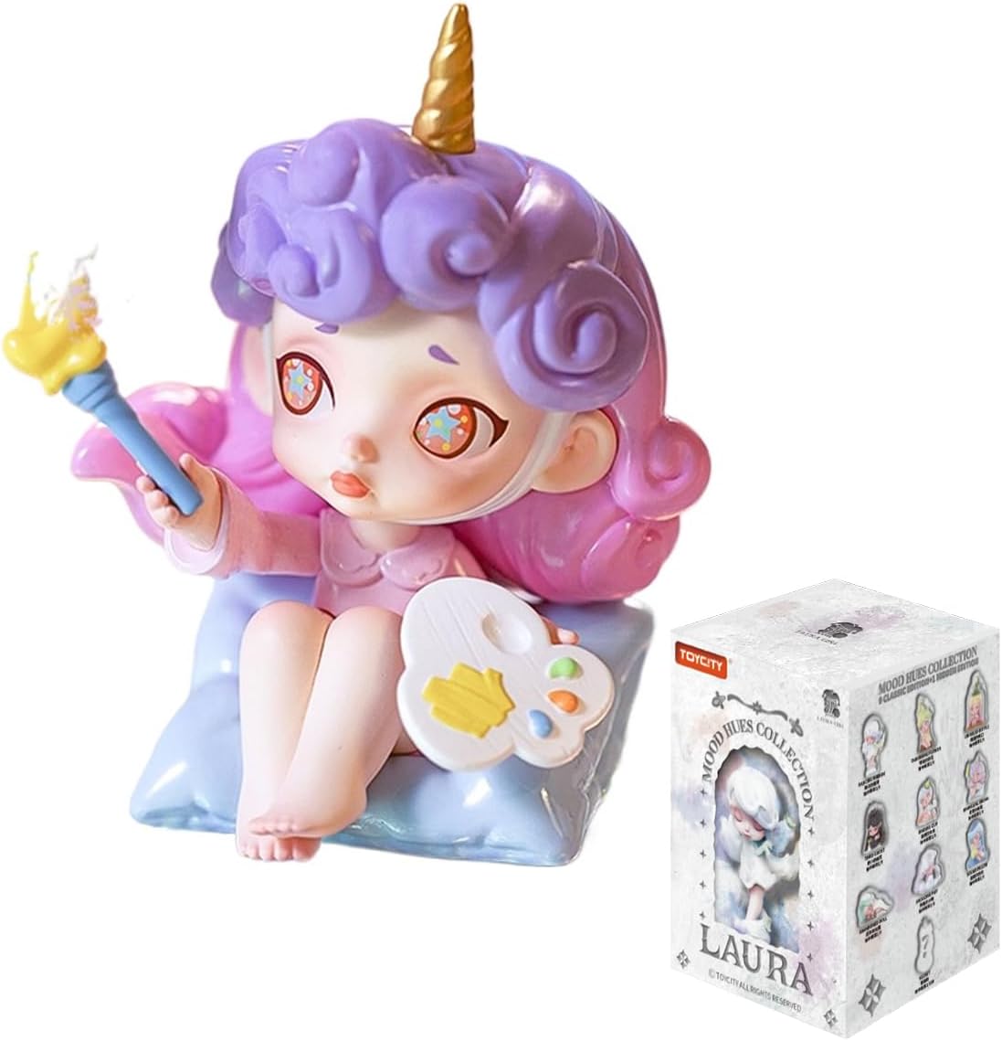 Aven Rabbit Laura Mood Hues Collection Series Blind Box Action Figures Mystery Box Cute Random Toys Birthday Gift Christmas Collectible Toy for Desktop Ornaments, 1PC