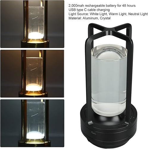 Miniatura 3 de Lámpara de mesa inalámbrica, atenuación continua, batería recargable de 2000 mAh, lámpara de noche portátil táctil, 3 colores, LED pequeño para sala