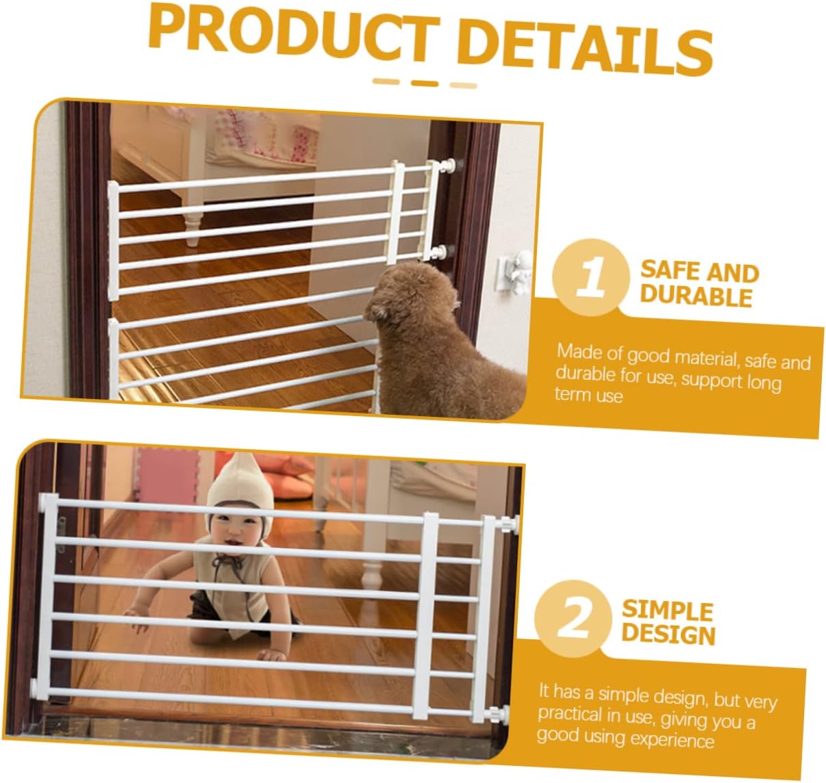 Safety Gate for Doorways Stairs Walk Through Dog Gate High Fits Wide for Pets Easy to Install