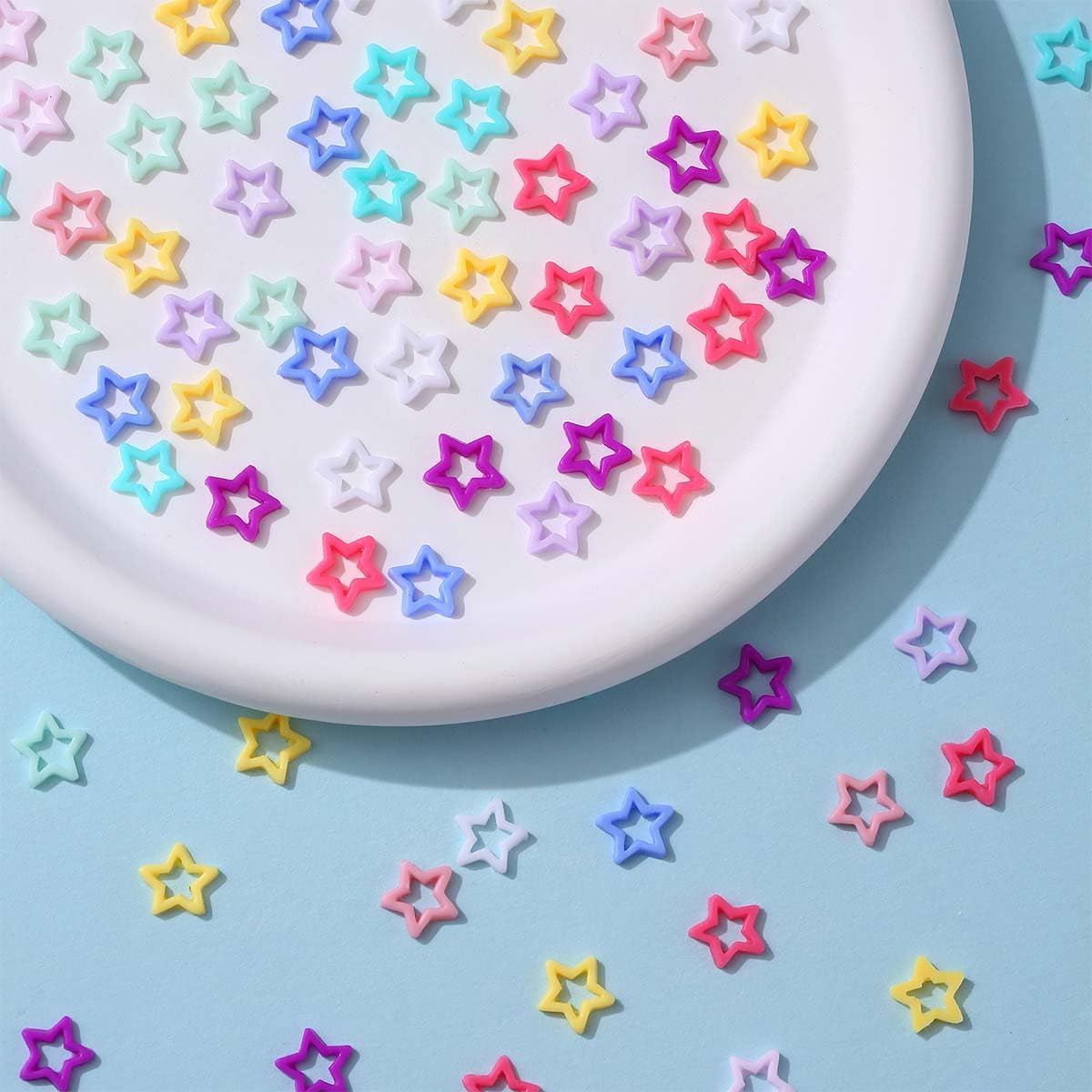 100Pcs Star Nail Art Charms 3D Accessories Mix Color Rhinestone for Acrylic Resin Art Supplies Women Girls DIY Manicure Decorations