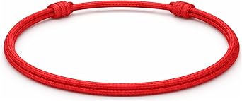 Red Kabbalah Cord Bracelet 1.5mm Mens Womens Teen Uni Adult - Waterproof Nylon Surfast Ring Good Luck Protection Evil Eye Amulet Spiritual Energy, one size - adjustable from 5" to 10" inches, Nylon |