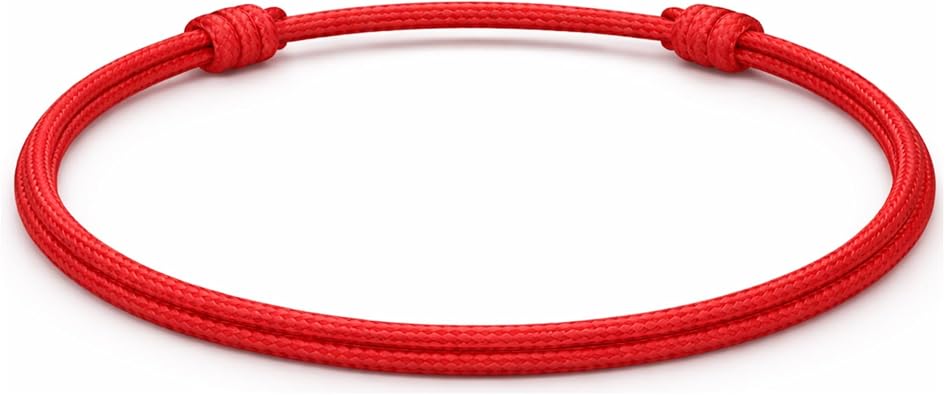 Red Kabbalah Cord Bracelet 1.5mm for Men Women Teen Unisex Adult - Waterproof Nylon Surfer String for Good Luck, Protection, Evil Eye Amulet, and Spiritual Energy