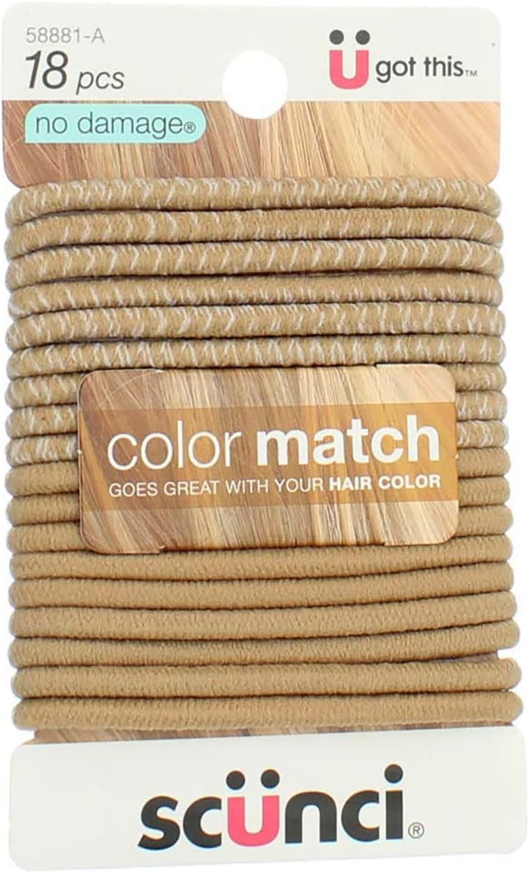 Scunci Beautiful Blends Hair Ties, 18 Count (Pack of 1)