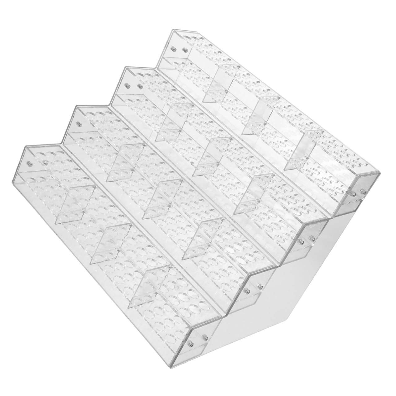 Lurrose Présentoir Porte-stylos Transparent en Pet à 4 Niveaux, 192 Emplacements, Design en Escalier pour Bureau ou Maison, Organise Pinceaux et Marqueurs Stabilité