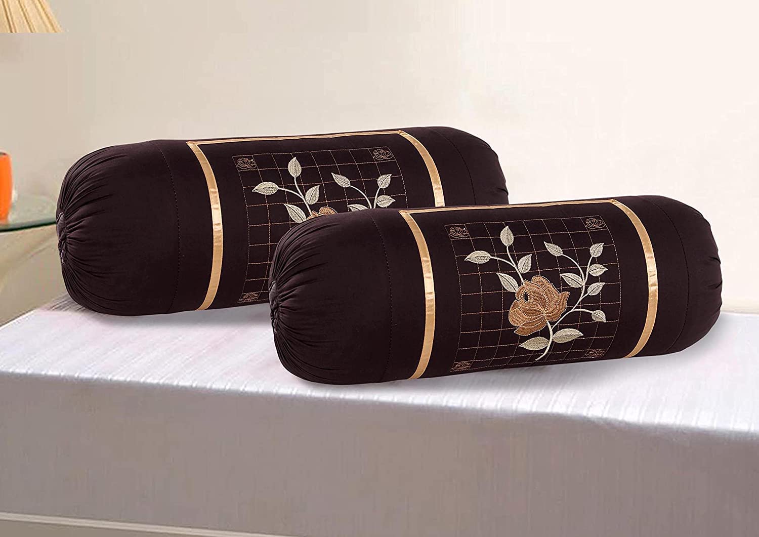 Dream Decor Bolster Cover Set of 2, Cotton Booster Cover for…
