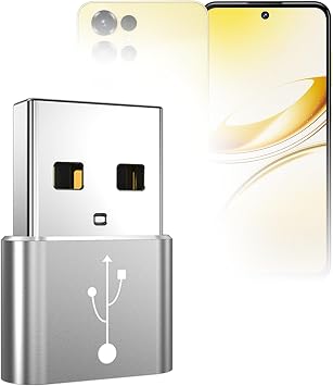BoxWave Adapter Compatible with Oukitel C68 - USB-A to C PortChanger 5-Pack, Type-C OTG Convert Charging Data Adapter - Metallic Silver