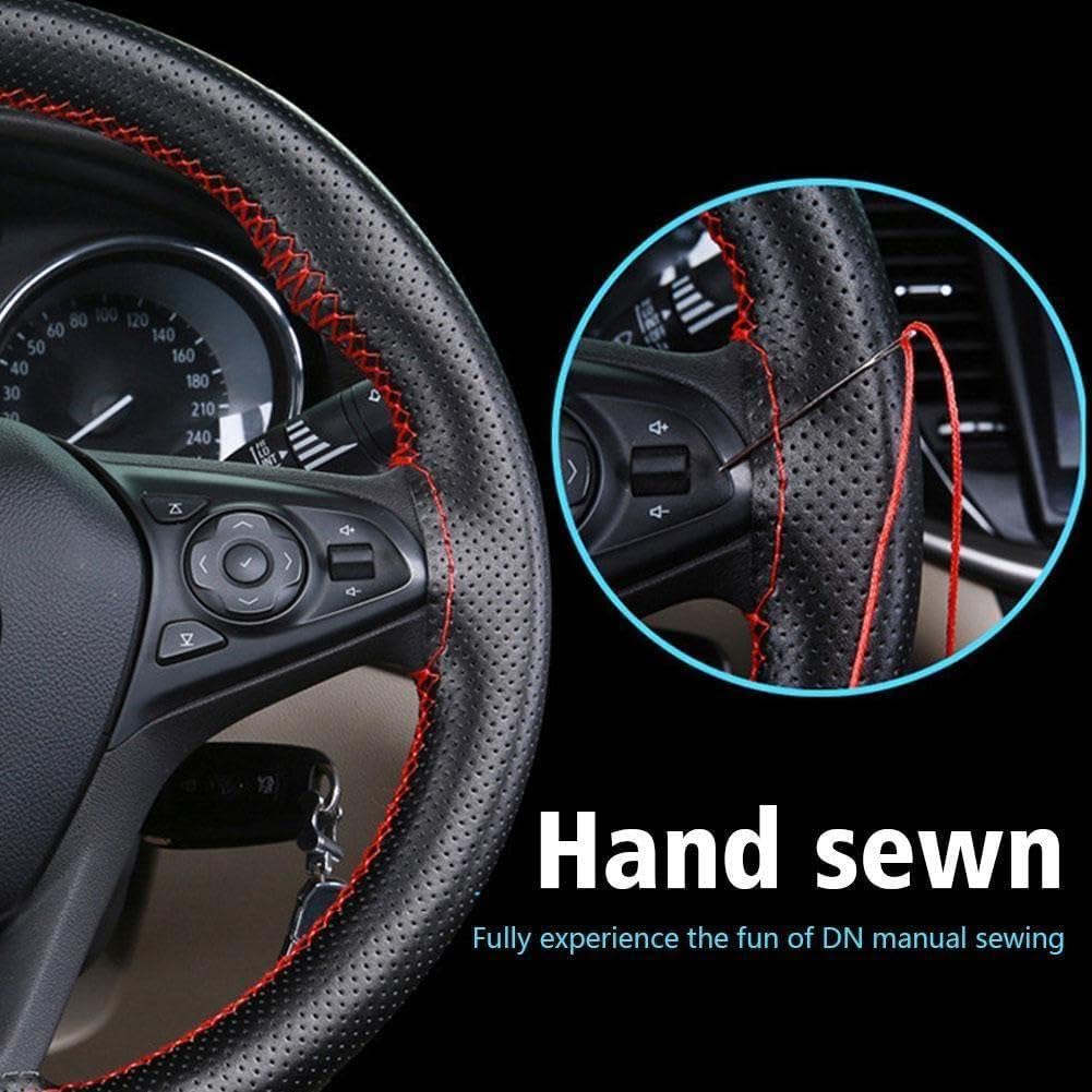 Coprivolante Per Auto In Vera Pelle Intrecciata Con Aghi E Filo Intreccio In Pelle Bovina Per Volante Da 38 Cm 15 Pollici - Foto 7