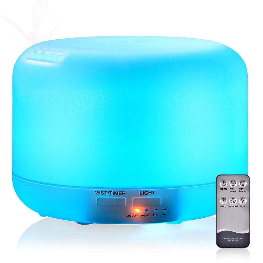 Praxon Cool Mist Humidifiers Essential Oil Diffuser Aroma Air Humidifier with 7 Led Night Light Colorful Change for Car, Office