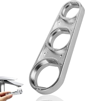 6 in 1 Efficient Water Flow Adjusting Tool, Multi-Use Faucet Aerators Key, Metal Tap Aerator Key Wrench Tools for Easy Installation and Maintenance