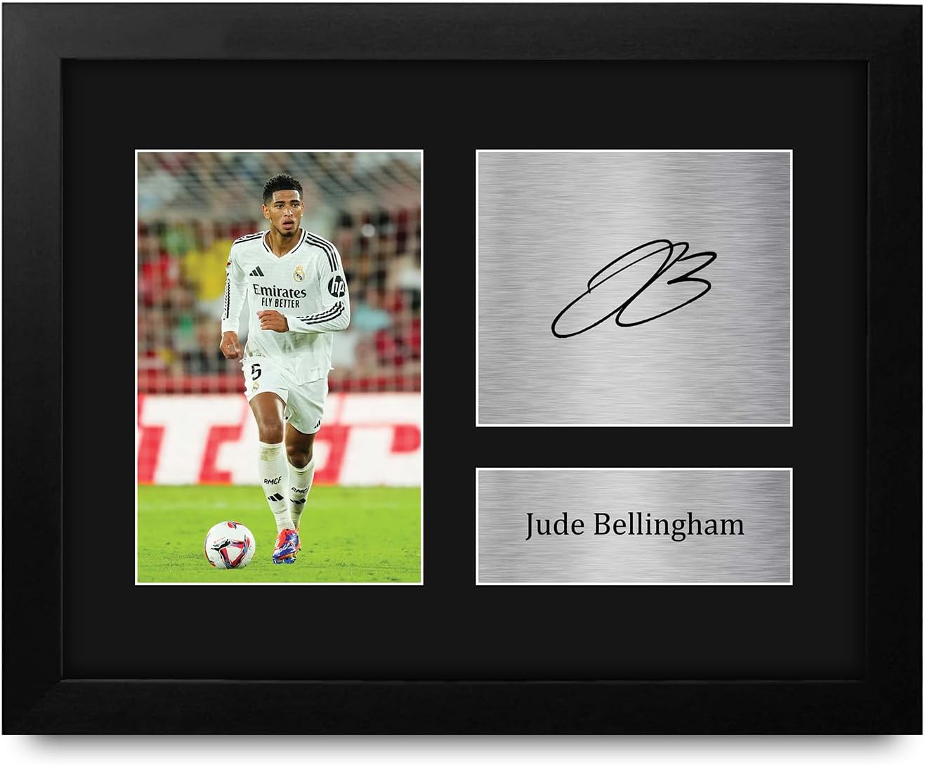 HWC Trading Jude Bellingham Real Madrid Framed Gifts Printed Signed Autograph Picture for Soccer Fans and Supporters - US Letter Size