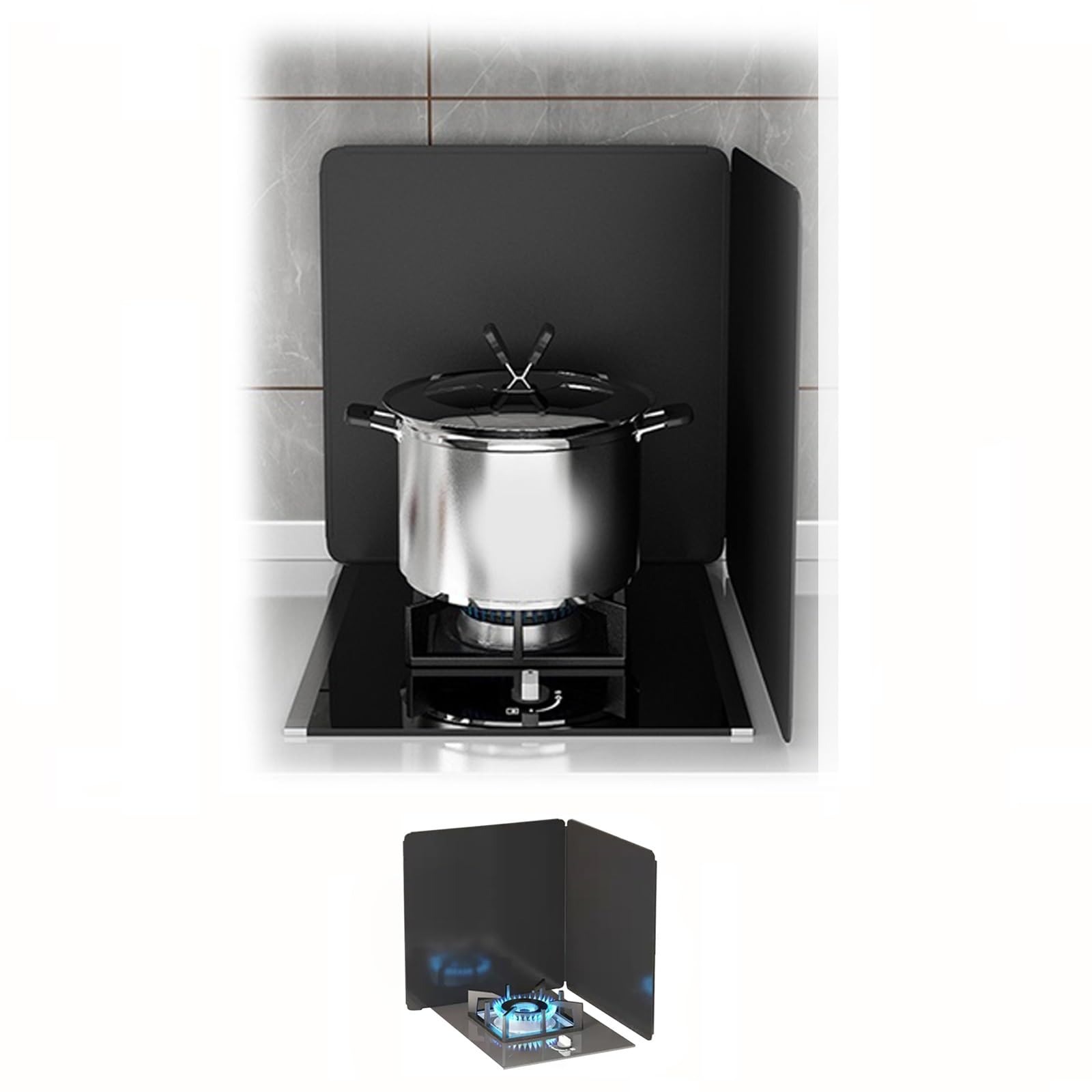 Protection anti-éclaboussures de graisse pliable en aluminium pour plaques de cuisson
