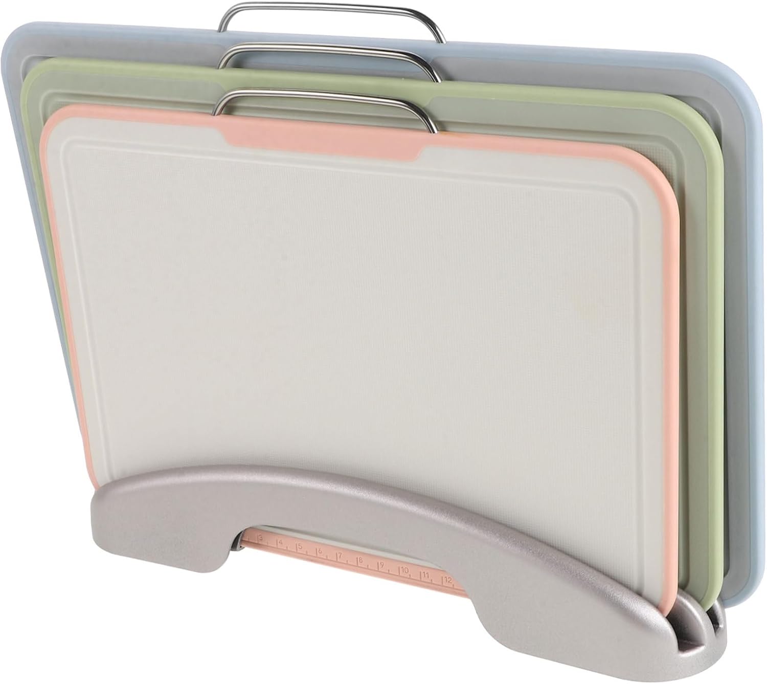 Plastic Cutting Boards Set with Holder Non Slip Chopping Boards for Meat Veggies Fruits Easy Storage Versatile Kitchen Prep