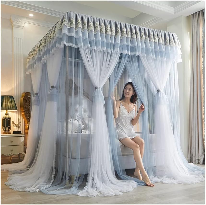 Moustiquaire lit double avec support rigide protection 180x220cm